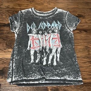 Black and white distressed tee shirt size medium from a boutique.